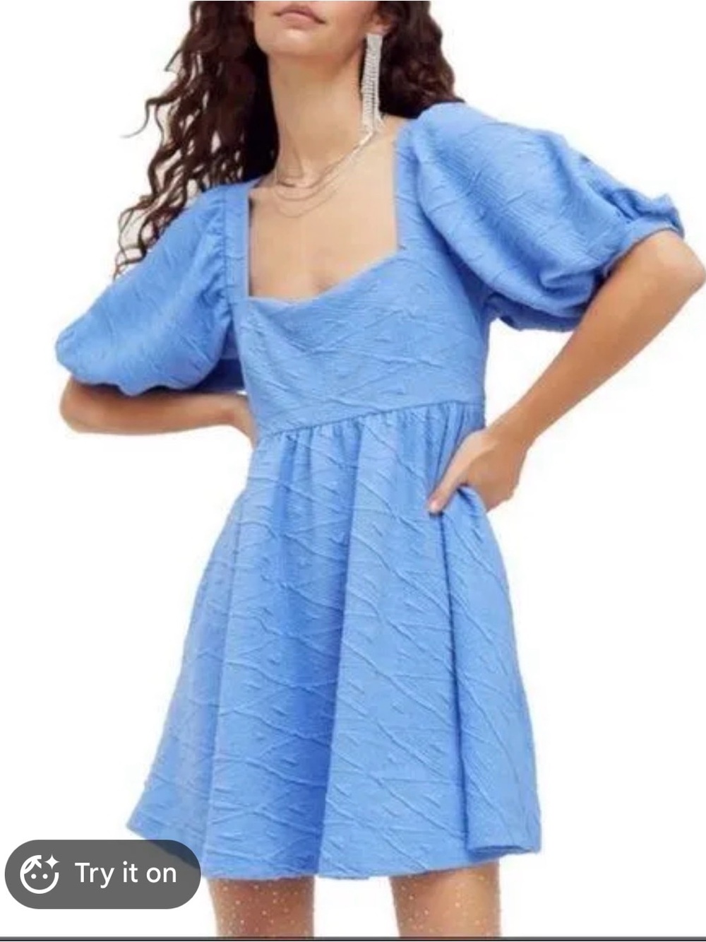 Free People Blue Mini Dress
